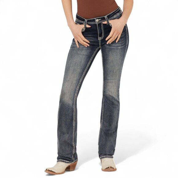 Grace In LA Womens Bootcut Jeans Size 29 x 34 Sequin Western Embroidered NWT - Picture 9 of 12